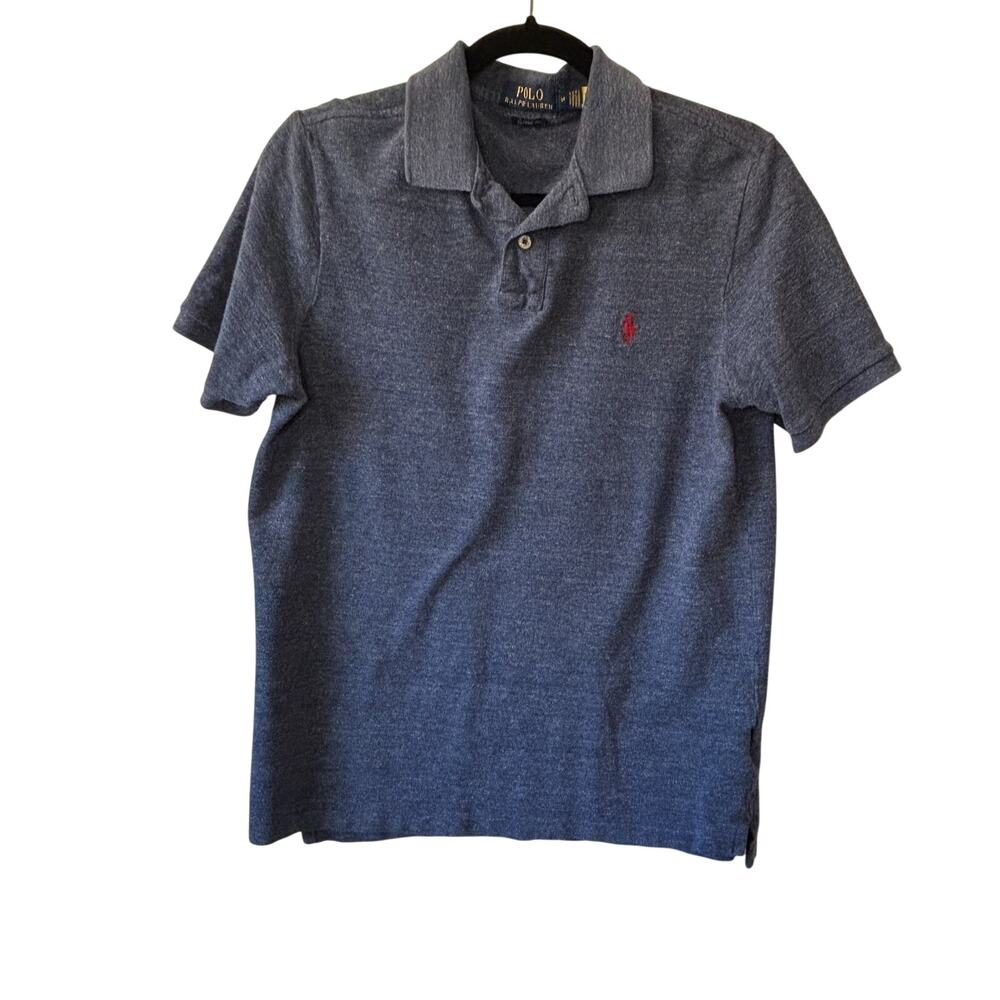 Polo Ralph Lauren Mens Classic Fit Mesh Polo Shirt Navy Blue Embroidered Logo